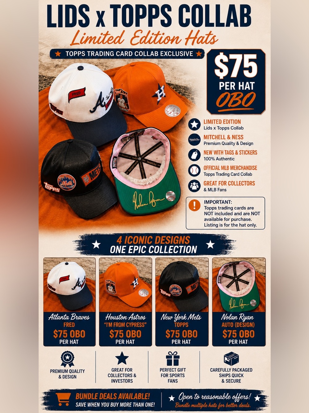 Lids x Topps MLB Limited Edition Hat Mitchell & Ness NWT